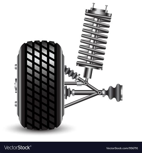 Front car suspension frontal view Royalty Free Vector Image