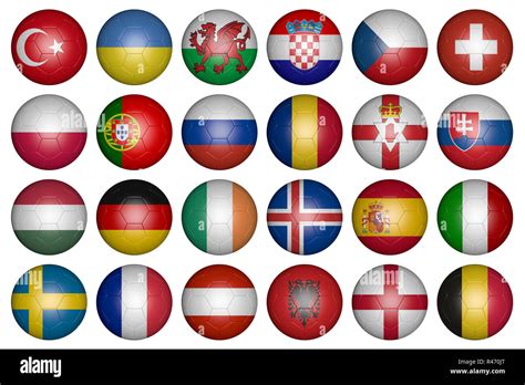 balls with flags of the countries of Europe Stock Photo - Alamy