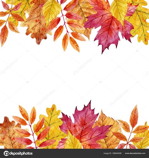 Watercolor autumn leaves frame — Stock Photo © ZeninaAsya #166944098