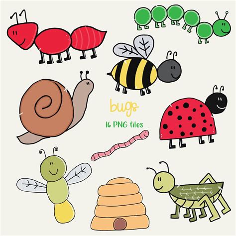 Insects Clipart Bugs Images Spring Bugs Clipart Garden - Etsy