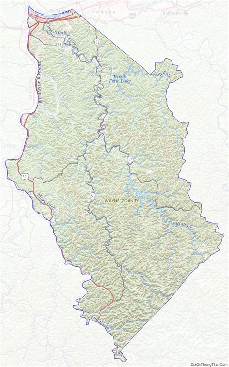 Map of Wayne County, West Virginia - Địa Ốc Thông Thái