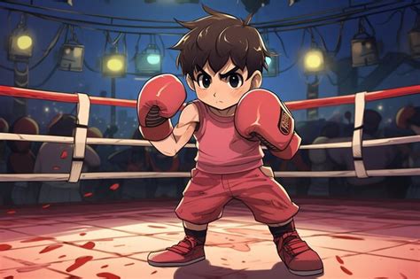 Premium AI Image | anime boxing cartoon neon