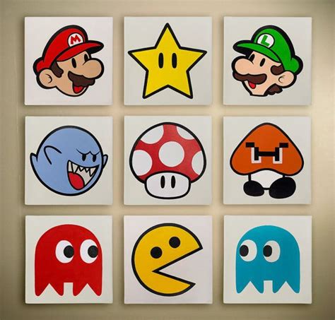 Hand painted Fan Art canvases Super Mario Pacman by LantanaLouise ...