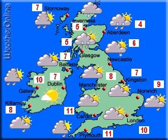 My Late Night Notebook: Vocabulary: The weather forecast in Great Britain