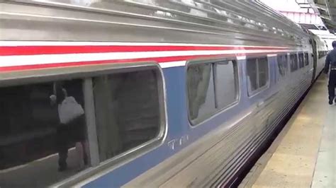 An Amtrak train heading Washington DC arriving Penn Station Baltimore ...