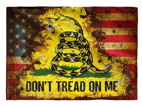 Don't Tread on Me Gadsden Flag Distressed American Flag - Etsy