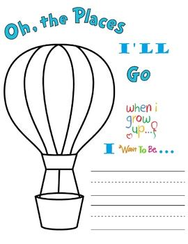 Oh The Places You'll Go Balloon Coloring Page