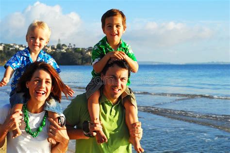 Young Family Beach Fun