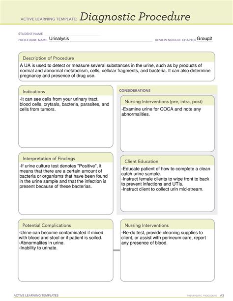 Urinalysis Diagnostic Procedure 05 - ACTIVE LEARNING TEMPLATES THERAPEUTIC PROCEDURE A ...