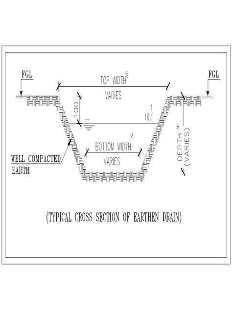 Typical Earthen Drain Cross Section | PDF