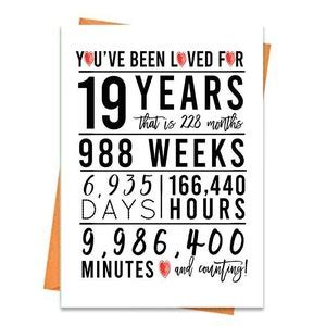 19th Birthday Card, Printable Birthday Card, 19th Birthday Printables ...