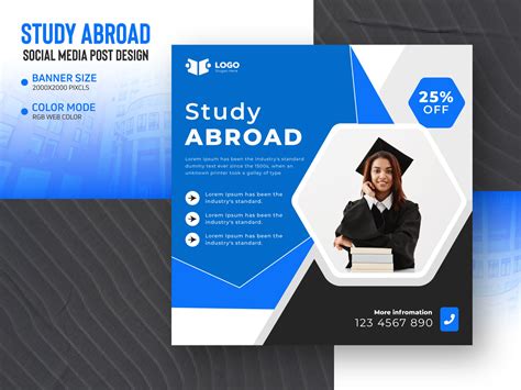 Social Media Study Abroad Banner Design by MD AMINUR MIAH on Dribbble