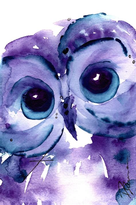 Owl Art Print Original Bird Art Large Owl Art Child's