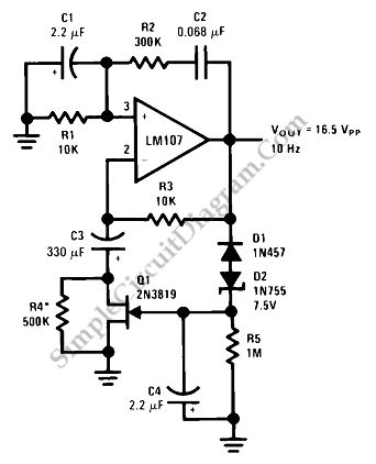 Sine Wave Oscillator – Simple Circuit Diagram