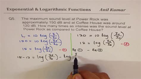 Applications of Exponential and Logarithmic Functions Test Part 2 - YouTube