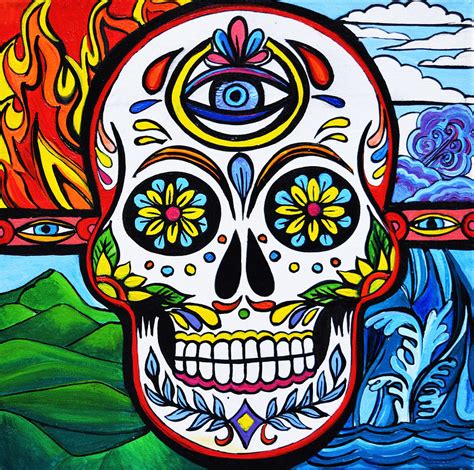 Sugar Skull Painting by Stephen Humphries | Fine Art America