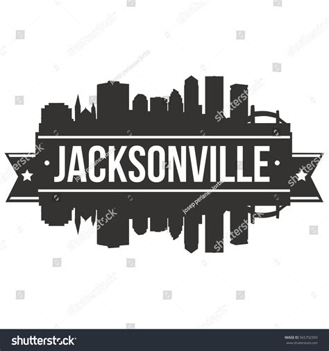 Jacksonville Skyline Stamp Silhouette Reflection Landscape Stock Vector (Royalty Free) 565702393 ...