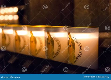 Notre Dame Cathedral Candles Editorial Image - Image of candles, shot ...