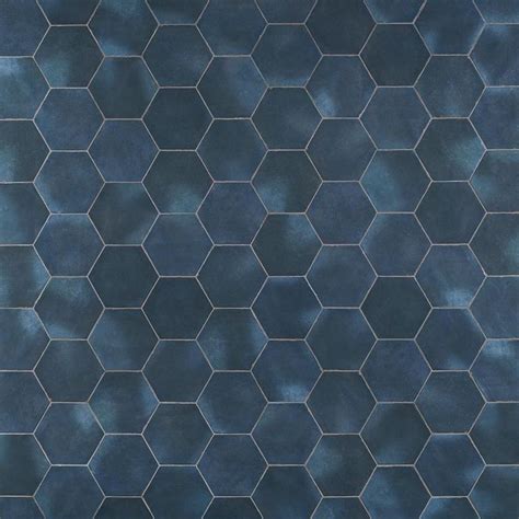 Ivy Hill Tile Alexandria Denim Blue Hexagon 5.5 in. x 6 in. Matte Floor and Wall Porcelain Tile ...