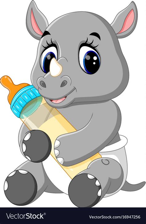 Cute rhino cartoon Royalty Free Vector Image - VectorStock