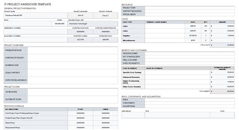 Free Project Handover Templates | Smartsheet