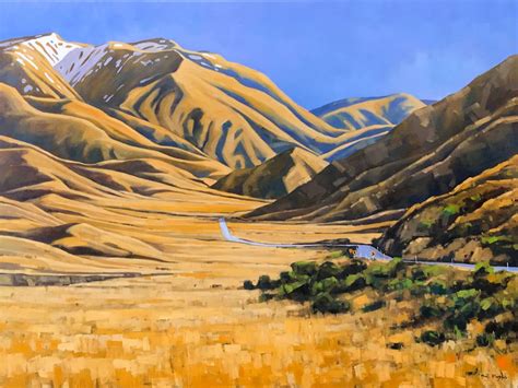 NZ Landscape Lindis Pass by Bill Burke | Oil painting landscape