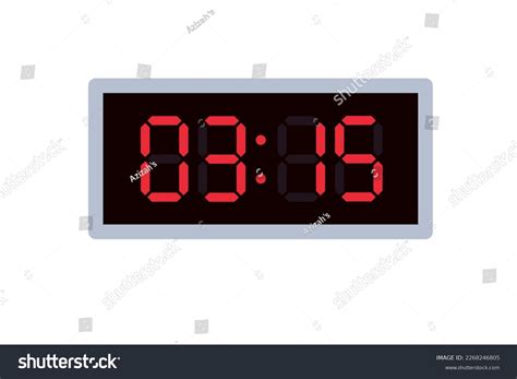 Vector Flat Illustration Digital Clock Displaying Stock Vector (Royalty ...