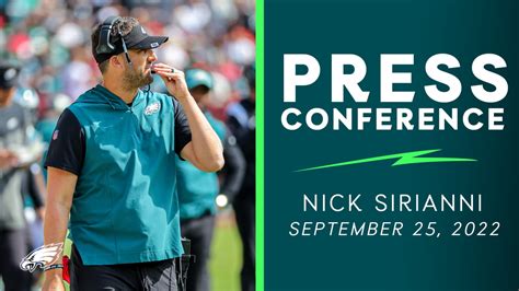 Press Conference: Nick Sirianni | September 25, 2022