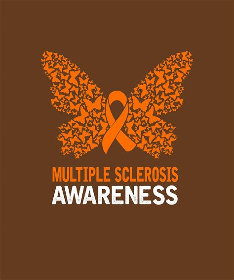 Butterfly Support Ribbon Multiple Sclerosis Awareness Digital Art by ...