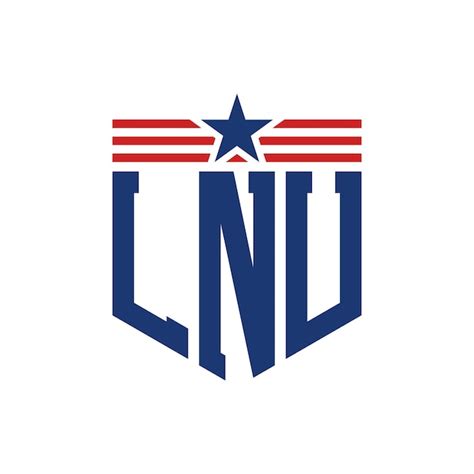 Premium Vector | Patriotic LNU Logo with Star and American Flag Straps Letter LNU Logo with USA Flag