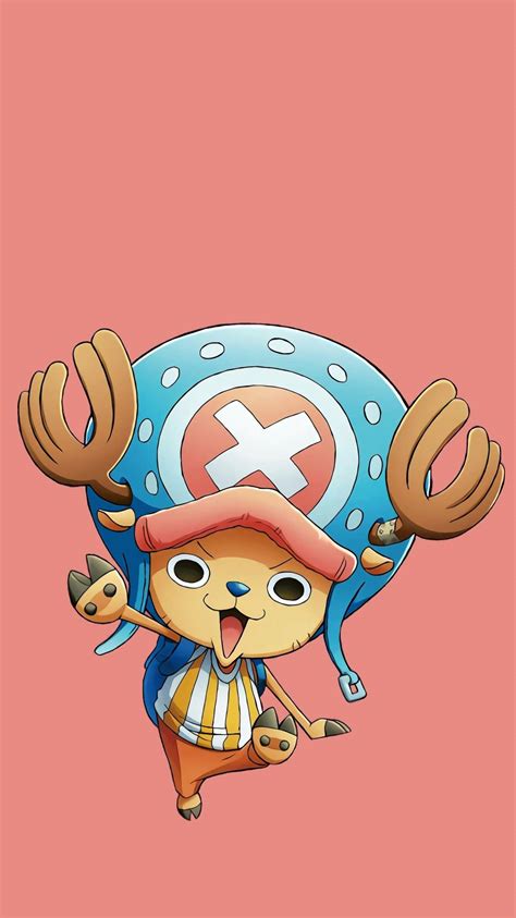 Download One Piece Phone Chopper On Peach Background Wallpaper ...