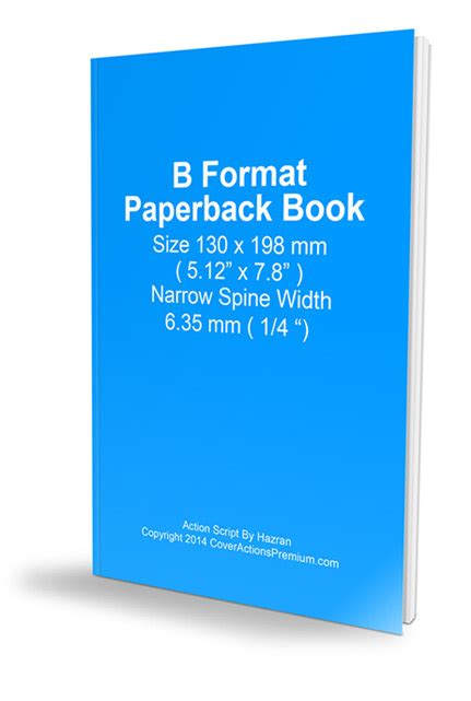 Slim B Format Paperback Book Mock Up | Cover Actions Premium | Mockup ...