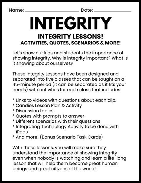 Integrity and Honesty - Activities & Lessons | Made By Teachers