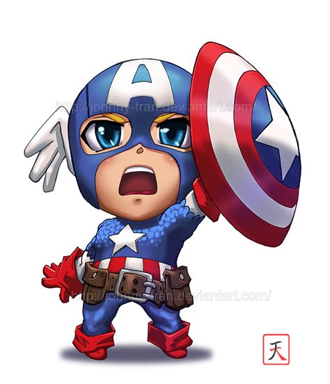 Chibi Captain America by Jonathan Tran by Johnny-Tran on DeviantArt