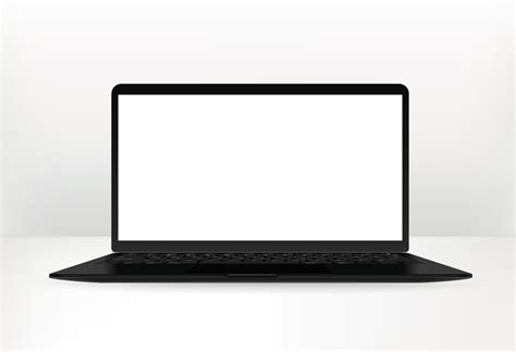 Black laptop on bright background. Realistic and detailed mockup 2236260 Vector Art at Vecteezy