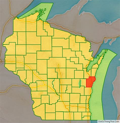 Map of Manitowoc County, Wisconsin - Thong Thai Real