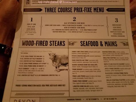 Menu at Devon Restaurant, Oakbrook Terrace