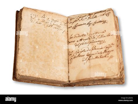 Vintage old open book isolated on white background Stock Photo - Alamy