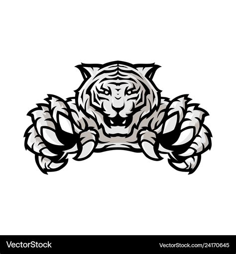 White tiger sport gaming logo template with Vector Image