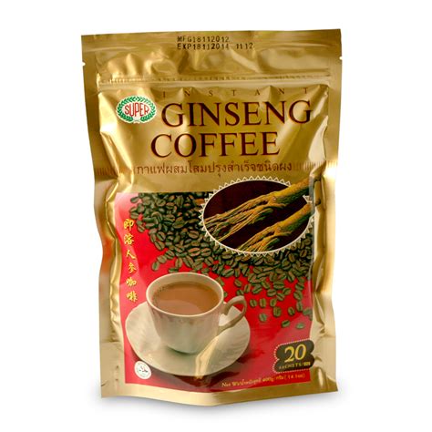 Super Ginseng Coffee single serving packets the original - Imported from Singapore. Made with ...