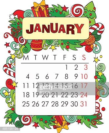 Decorative Calendar - January Stock Clipart | Royalty-Free | FreeImages