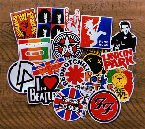 50 Old Band Sticker Packs Lincoln Park Red Hot Chili Peppers Beatles ...