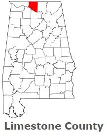 Limestone County on the map of Alabama 2024. Cities, roads, borders and ...