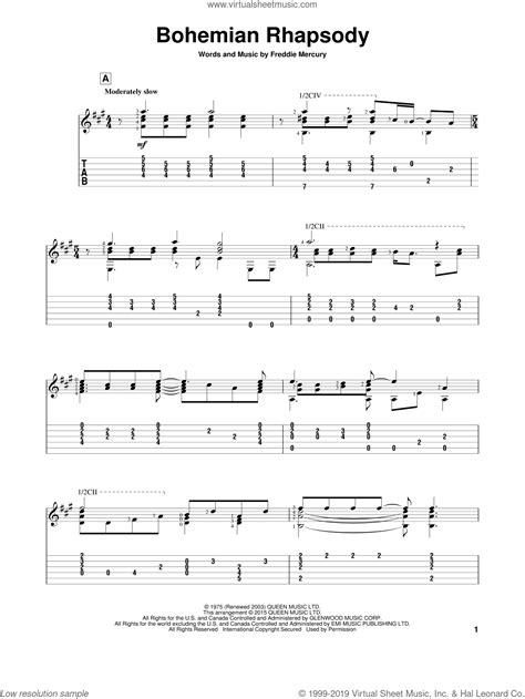 Bohemian Rhapsody Free Sheet Music with Lyrics Easy 44 Queen Bohemian ...