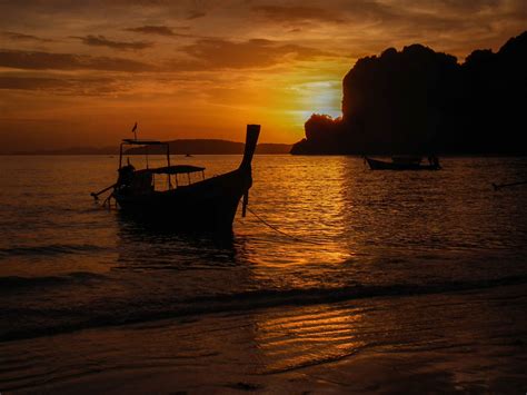 Sunset on Railay Beach in Krabi, Thailand