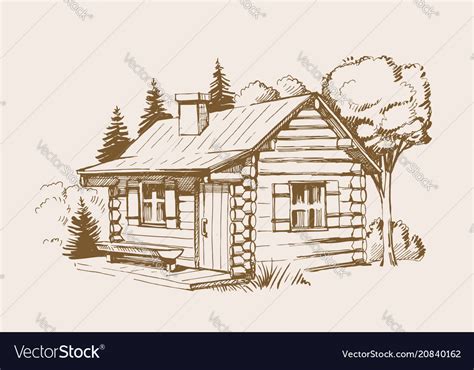 Wooden house Royalty Free Vector Image - VectorStock