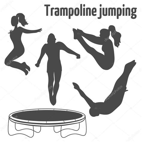 People jumping on the trampoline. Trampoline icons. Logo design. Stock Vector by ©Valedella ...