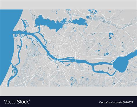 River daugava map riga city latvia watercourse Vector Image