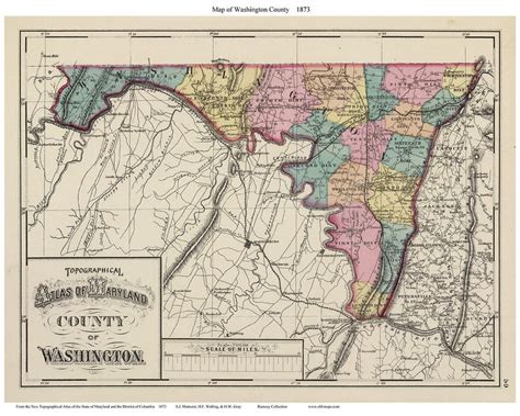 Washington County 1873 Map Maryland State Atlas - Etsy