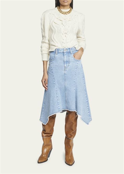 Isabel Marant Nyda Denim High-Low Skirt - Bergdorf Goodman